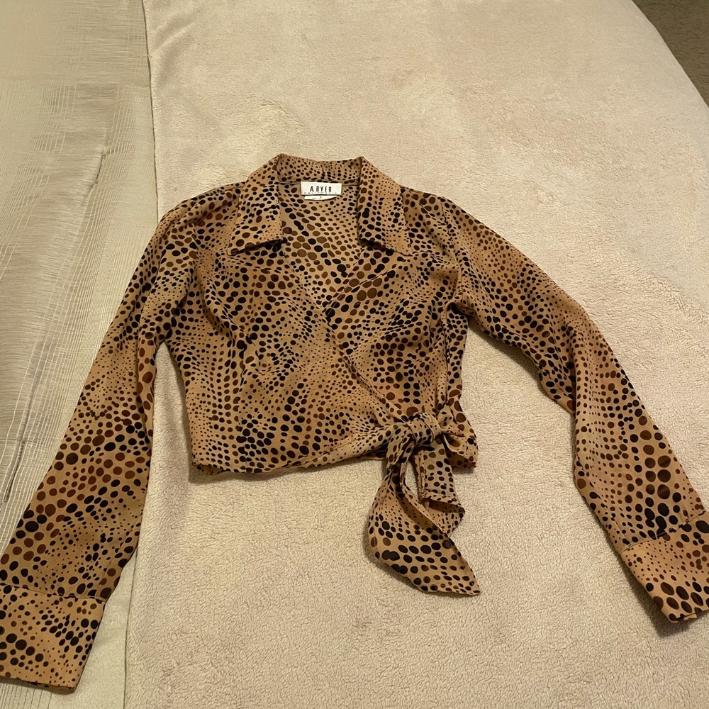 Brand New Without Tags Wrap Tie Front Top by A. Byer in Size Small